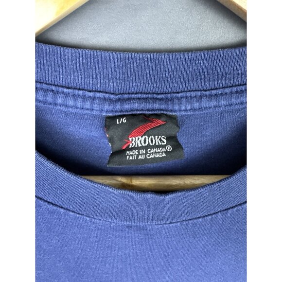 Vintage 90's Brooks Shoes Promo Sneakers Battle Gear Canada Made Large Rare Tee - Picture 15 of 16